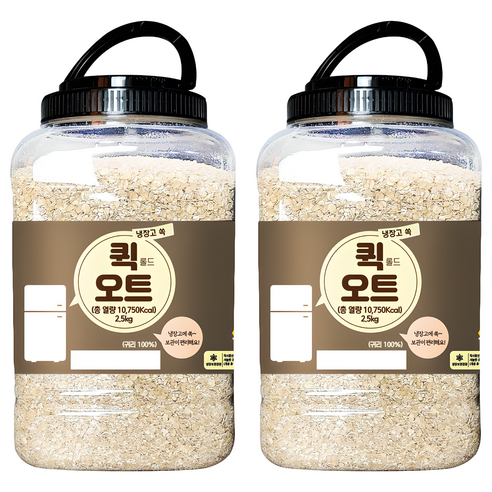 냉장고쏙 퀵 롤드 오트, 2.5kg, 2개