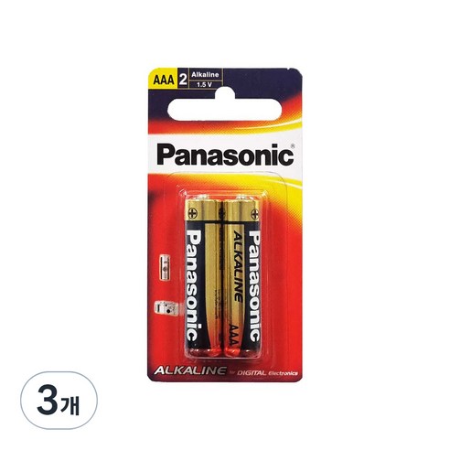 파나소닉 알카라인 AAA 건전지, 2개입, 3개