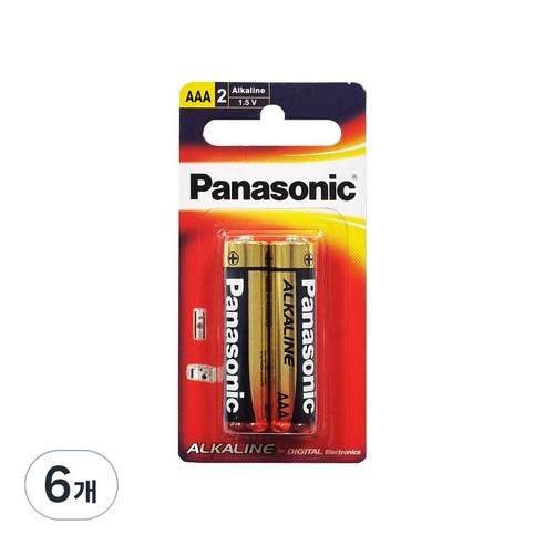 파나소닉 알카라인 AAA 건전지, 2개입, 6개