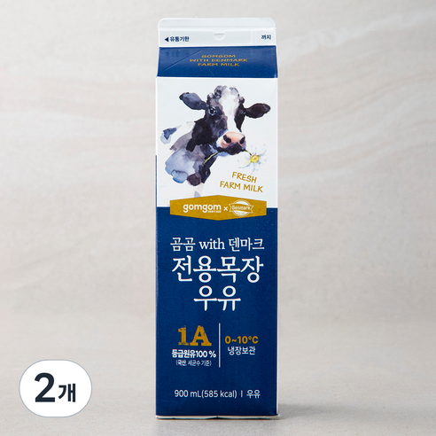 곰곰 with 덴마크 전용목장 우유, 900ml, 2개 900ml × 2개 섬네일