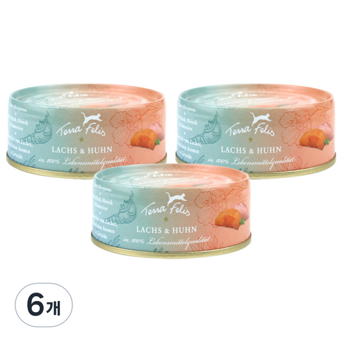 테라펠리스 고양이 연어 앤 치킨 캔사료 6p, 80g, 6개