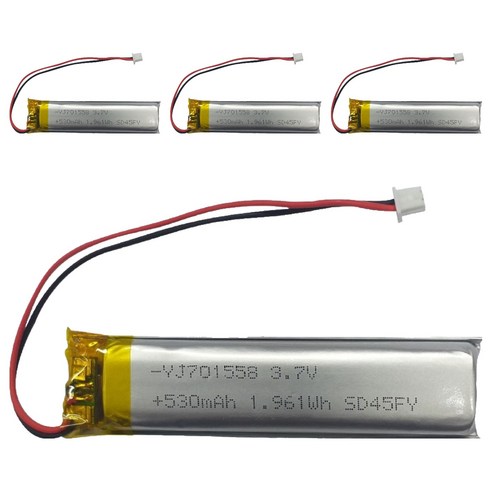 리튬폴리머배터리 충전지 530mAh YJ701558, 1개입, 4개