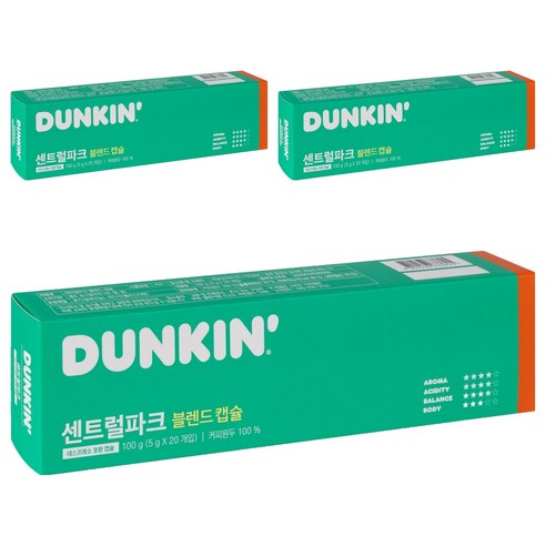 던킨도너츠 센트럴 파크 블렌드 캡슐커피, 5g, 20개입, 3개