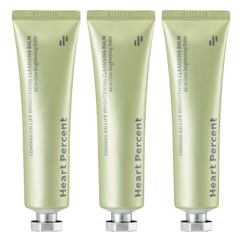 [비건뷰티] 하트퍼센트 콤마스 온 라이프 브라이트닝 클렌징 밤, 80ml, 3개