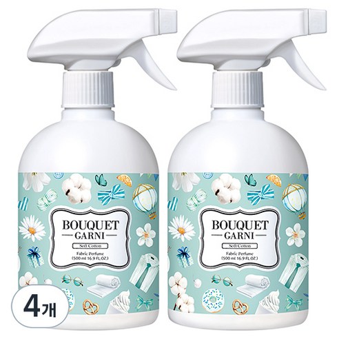 부케가르니 섬유탈취제 소프트코튼 본품, 500ml, 4개
