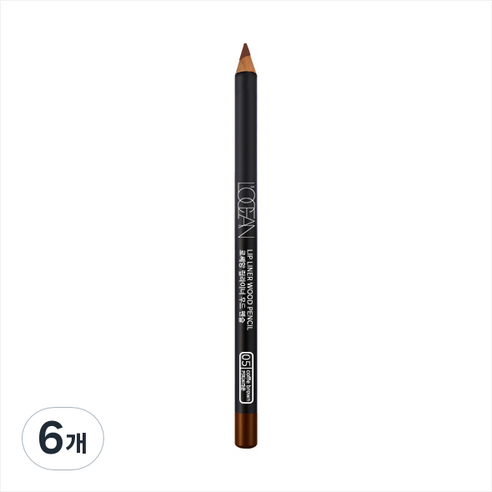 로쎄앙 립라이너 우드 펜슬 4 x 150 mm, 05호 커피브라운, 6개