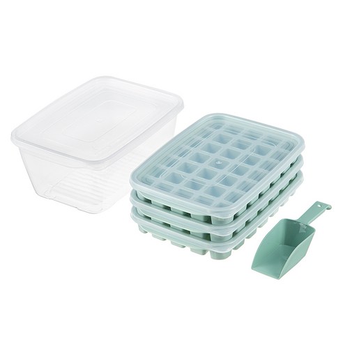 코멧 키친 사각 얼음 트레이 35구 3p + 얼음통 + 스쿱 세트: 주방에서 얼음을 편리하게 관리하세요