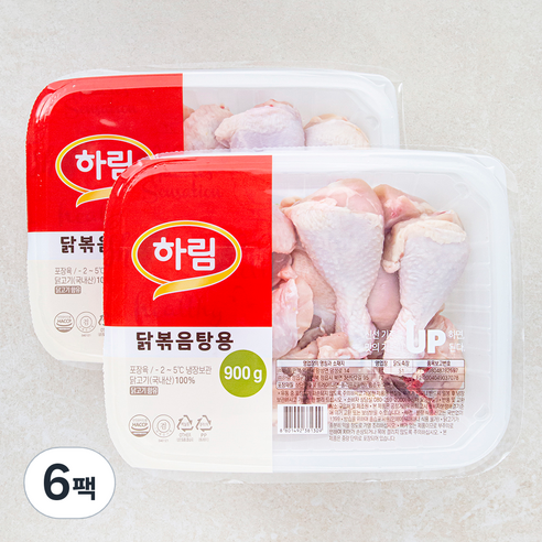 하림 닭볶음탕용 (냉장), 900g, 6팩