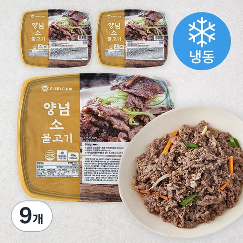 에브리쿡 양념 소불고기 (냉동), 300g, 9개
