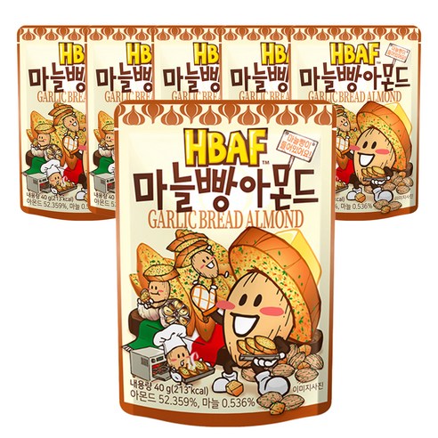 HBAF 마늘빵 아몬드, 190g, 5개