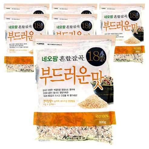 네오팜 혼합잡곡 18곡 부드러운맛, 800g, 6개
