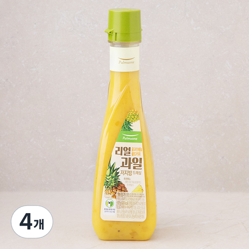 풀무원 리얼과일 저지방 드레싱 골드파인애플 & 골드키위, 525g, 4개
