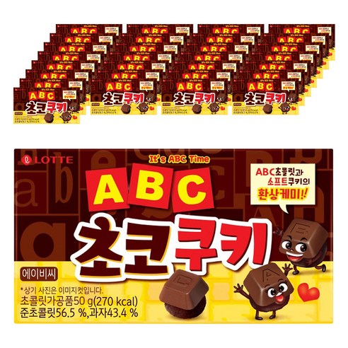 롯데 ABC초코쿠키, 50g, 36개