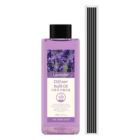 더허브샵 디퓨저 리필 오일, 라벤더, 200ml, 1세트