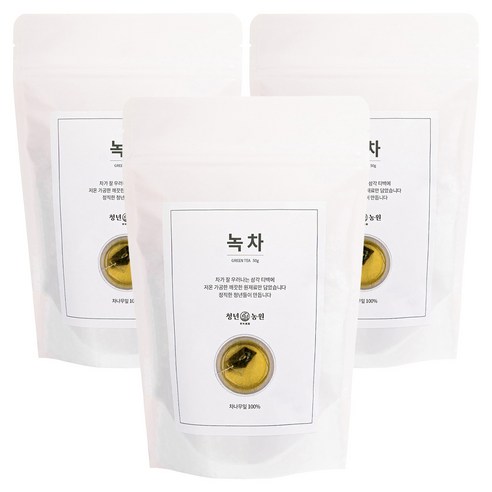 청년농원 저온가공 제주 녹차 삼각티백, 1g, 50개입, 3개