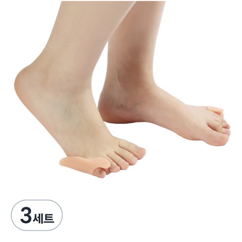 포유리빙 새끼발가락 분리 실리콘 보호대 좌우 세트 살색, 3세트