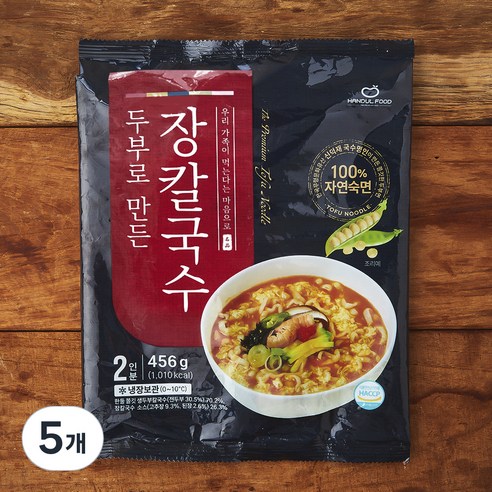 한둘푸드 두부로 만든 장칼국수 2인분, 456g, 5개