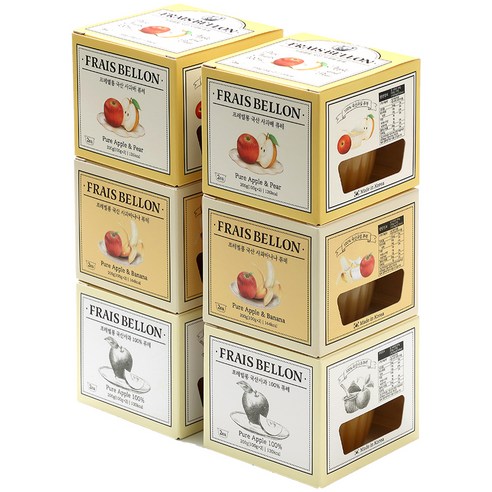 프레벨롱 국산 과일퓨레 6팩, 사과, 사과바나나,..., 1세트