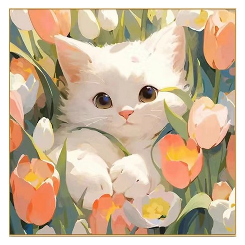 특별한상점 DIY 그림그리기 세트 30 x 30 cm, 고양이 4, 1개