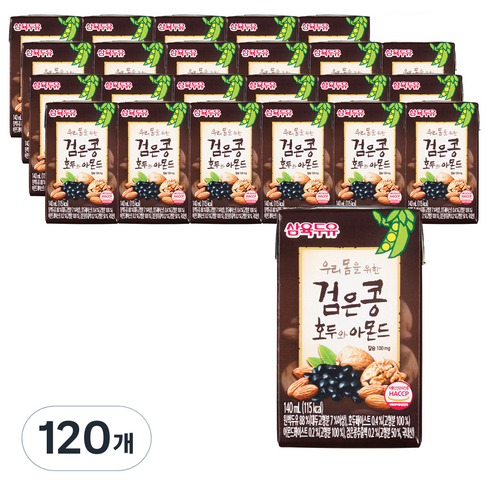 삼육두유 검은콩 호두와 아몬드 두유, 140ml, 120개