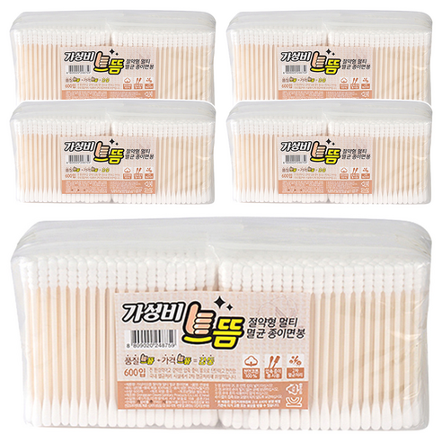 가성비 으뜸 절약형 멀티 멸균 종이 면봉, 100개입, 30개