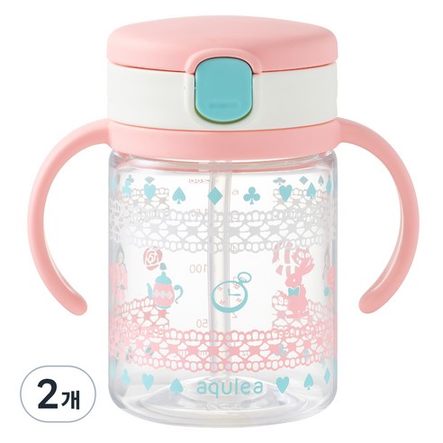 릿첼 AQ 빨대컵 200ml, 2개, 핑크