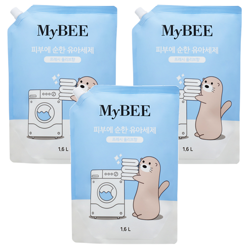 마이비 피부에순한 유아세제 리필, 1.6L, 3개