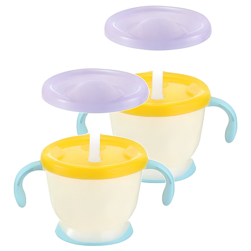 릿첼 AQ 첫걸음 머그 스텝업 빨대컵 세트 150ml, 2세트, 옐로우