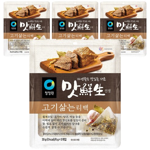 청정원 맛선생 고기삶는 티백, 30g, 4개