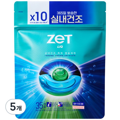 리큐제트 프로 트리플샷 리프레시 캡슐세제, 35개입, 5개