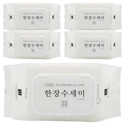살림비책 일회용 뽑아쓰는 세제일체형 한장수세미, 40개입, 5개