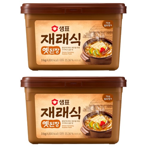 샘표 재래식 옛된장, 3kg, 2개