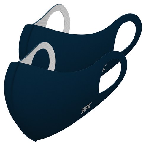 나인에프엑스 스포츠 데일리 페이스 마스크, 네이비, 2개