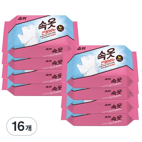 소키 속옷 전용 세탁비누, 150g, 16개
