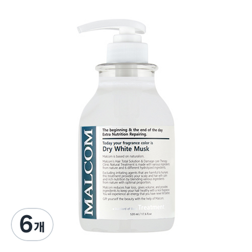 말콤 드라이 화이트머스크 트리트먼트, 520ml, 6개
