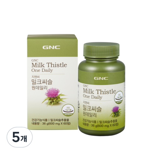 GNC 밀크씨슬 원데일리, 60정, 5개