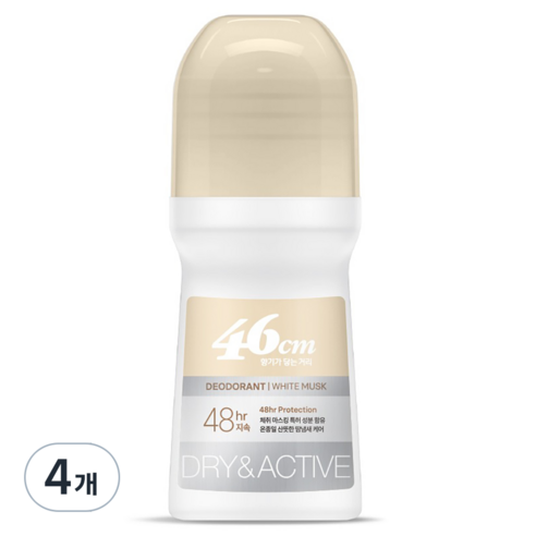온더바디 46cm 나이아신아마이드 롤온 데오드란트 화이트 머스크향, 75ml, 4개