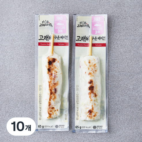 고래사어묵 고래바 구운베이컨, 65g, 10개