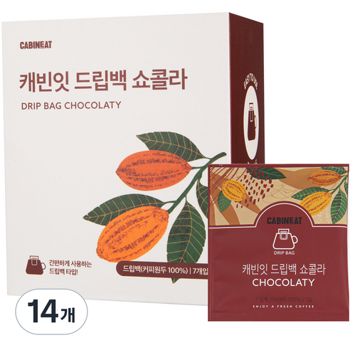 캐빈잇 드립백 원두 커피 쇼콜라, 12g, 7개입, 2개