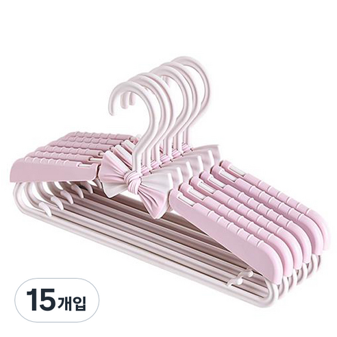 센스이따 조절가능 아동 옷걸이, 02 핑크, 15개입