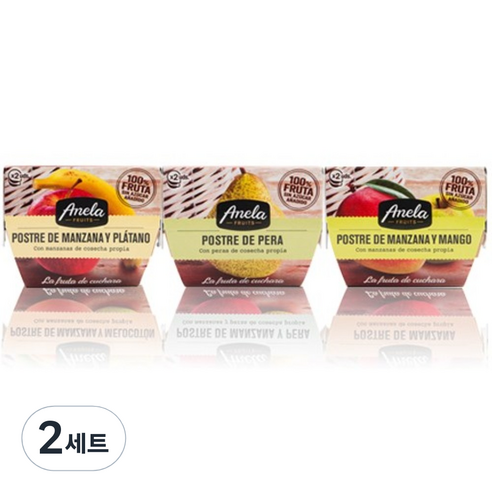 아넬라 100% 생과일 프리미엄 아넬라 디저트 망고 + 바나나 + 배 3종 세트, 2세트
