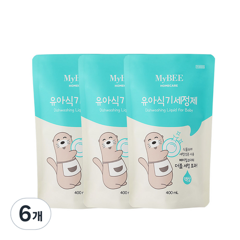 마이비 유아 식기 세정제 액상형 리필, 400ml, 6개