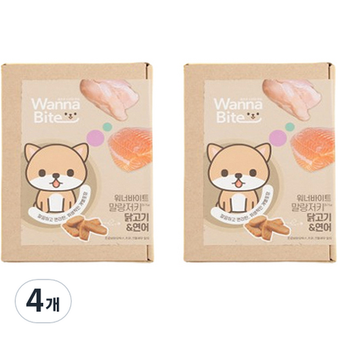 반려동물 워너바이트 말랑져키 가수분해 간식, 혼합맛(닭고기/연어), 120g, 4개