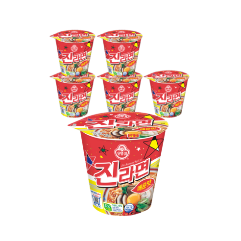 오뚜기 진라면 컵 매운맛 65g, 6개