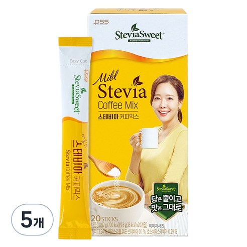 스테비아스위트 펄세스 마일드 커피믹스, 9.6g, 20개입, 5개
