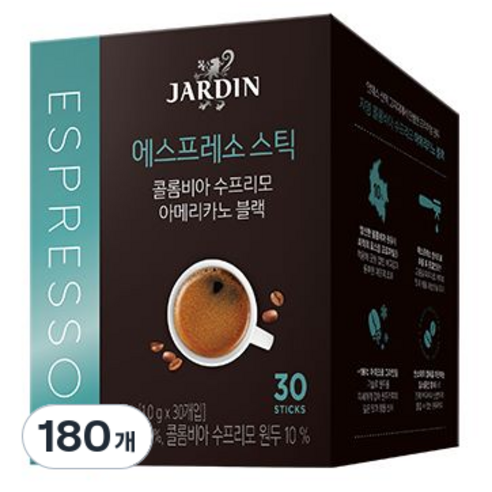 쟈뎅 아메리카노 블랙 콜롬비아 수프리모, 1g, 30개입, 6개