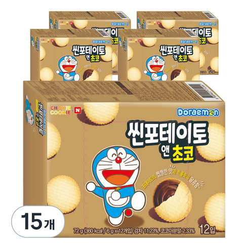 초키앤쿠키 도라에몽 씬 포테이토 앤 초코, 72g, 15개