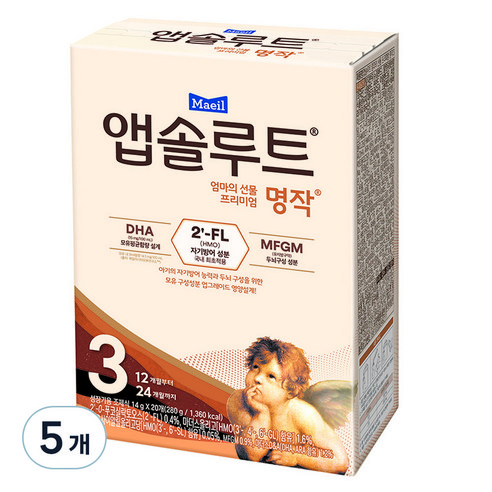 앱솔루트 시작부터 프리미엄 명작 스틱분유 3단계, 20개입, 5개
