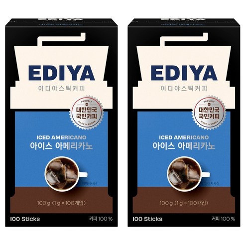 이디야 아이스아메리카노 스틱커피, 1g, 100개입, 2개