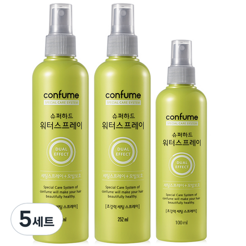 컨퓸 슈퍼하드 헤어 워터스프레이 252ml x 2p + 100ml x 1p 세트, 5세트